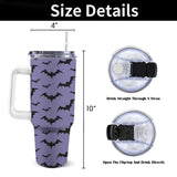 Purple Bat Large 40oz Tumbler Mug with Handle