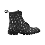 Schwarz-weiß gepunktete Damenstiefel