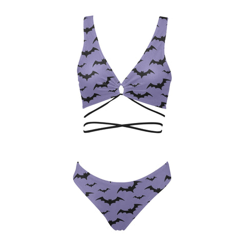Lilac Bats Crossover Bikini Swimsuit