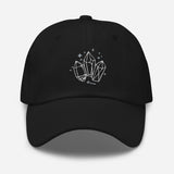 Crystal Witch Embroidered Black Cap