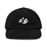 Ghost Print Halloween Black Corduroy hat