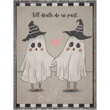 Til Death Blanket: Ghosts Woven Throw, Spooky Couple Gift, Funny Wedding Anniversary Valentines Present, Halloween Goth Ghosts