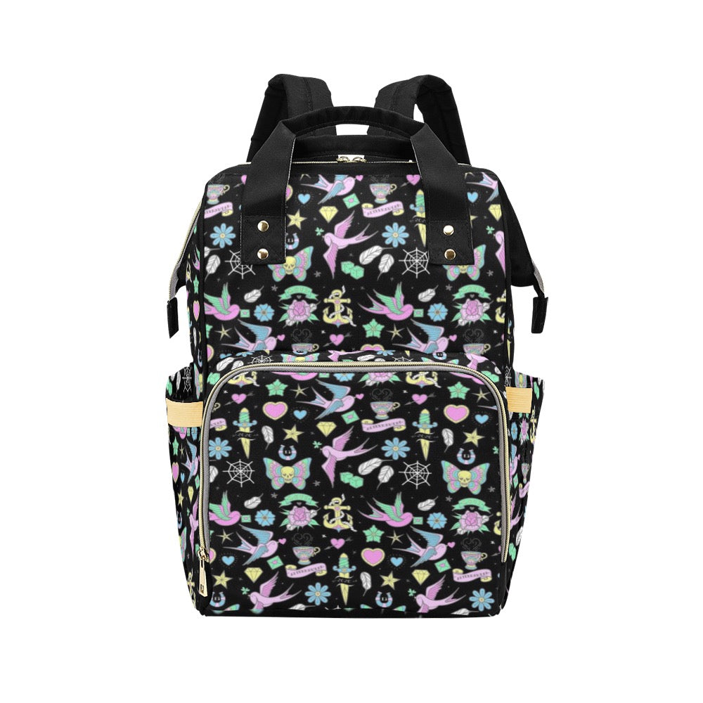 Weiße Retro-Tattoo-Wickeltasche