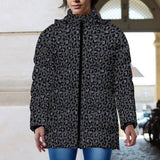 Purple Leopard Print Ladies Puffer Coat