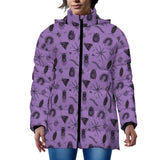 Purple Insect Print Ladies Puffer Coat