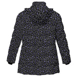 Purple Leopard Print Ladies Puffer Coat