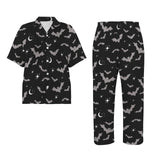 Black Bat Print Long Pyjamas