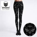 Moth Goth Witchy Print Tights