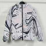 Grey and Purple Zebra Ombre Winter Padded Down Jacket Unisex XS to 6XL Plus Size