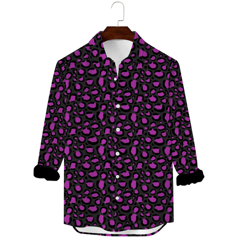 Unisex roze luipaardprint shirt met lange mouwen 