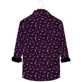 Unisex roze luipaardprint shirt met lange mouwen 