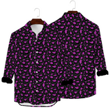 Unisex Pink Leopard Print Long Sleeved Shirt