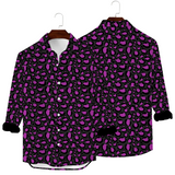 Unisex roze luipaardprint shirt met lange mouwen 