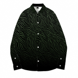 Unisex Green Zebra Print Long Sleeved Shirt