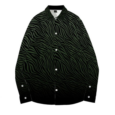 Unisex groen shirt met zebraprint en lange mouwen 