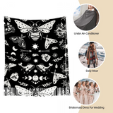 Warm Winter Scarf Celestial Witchy Goth Moth Tassled Scarf Shawl