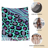 Zebra &amp; Leopard Mix Up Fleece dames wintersjaal/sjaal