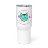 Alternawear Oval Cat Tattoo Travel mug with a handle