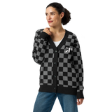 Grey Checkered Alternawear Knitted cardigan