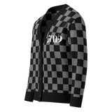 Grey Checkered Alternawear Knitted cardigan