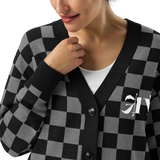 Grey Checkered Alternawear Knitted cardigan