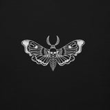 Death Moth Embroidered Black Unisex Hoodie