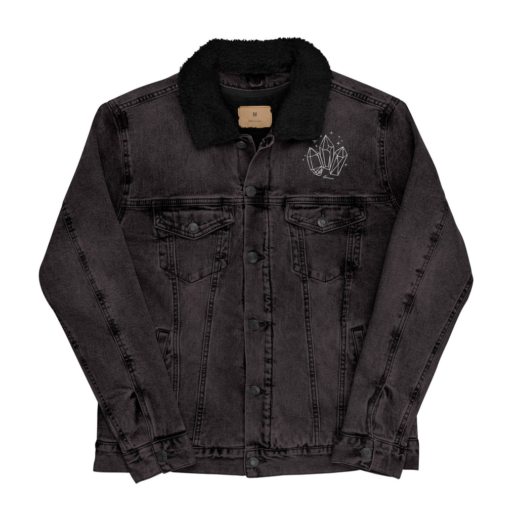 Crystal Witch Unisex denim sherpa jacket