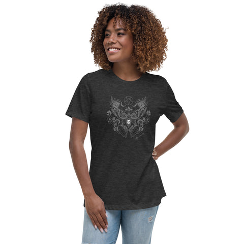 Witchy Moon Moth Goth Entspanntes T-Shirt
