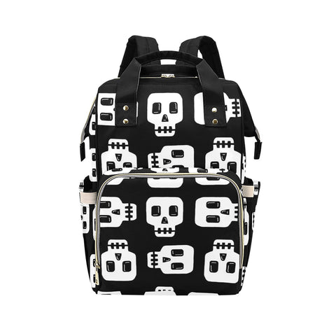 Block Skull Black & White Baby Nappy Changing Bag