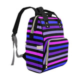Purple Striped Baby Nappy Changing Bag