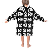 Block Skull Print Blanket Hoodie Adults & Kids Sizes