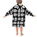 Block Skull Print Deken Hoodie Volwassenen &amp; Kindermaten