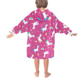 Rosa Einhorn-Decke-Hoodie für Erwachsene und Kinder