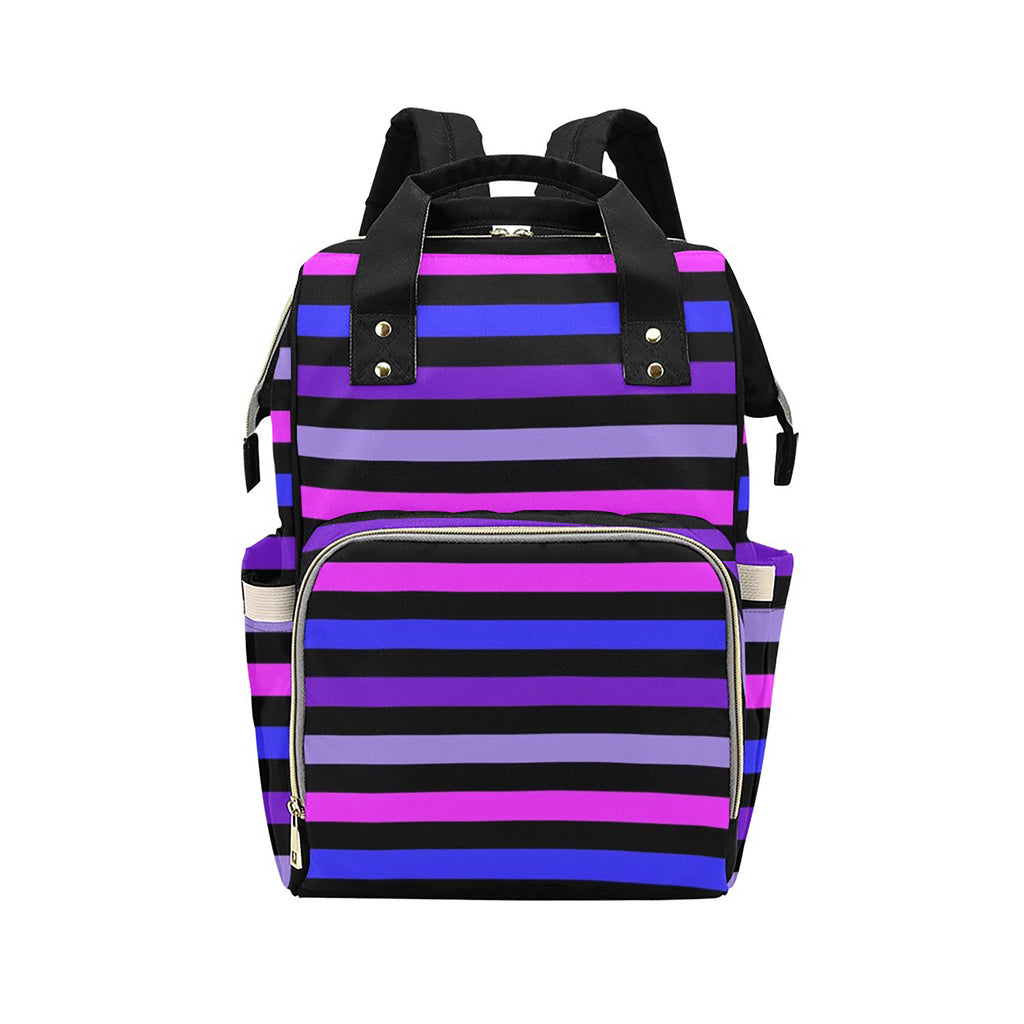 Purple Striped Baby Nappy Changing Bag