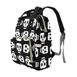Baby-Wickeltasche mit Blockschädel-Motiv in Schwarz und Weiß