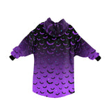 Lila Ombré-Fledermaus-Decke-Hoodie für Erwachsene und Kindergrößen