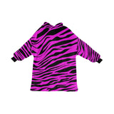 Pink Zebra Print Blanket Hoodie Adults & Kids Sizes