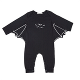 Black with White Bats Sleep suit Romper with Wings