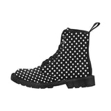 Black & White Polka Dot Print Ladies Boots