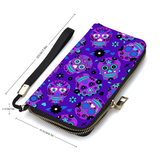 Purple Sugar Skulls Print Wallet