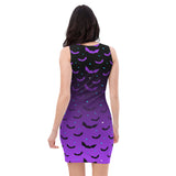 Purple Bats Ombre Sleeveless Ladies Dress