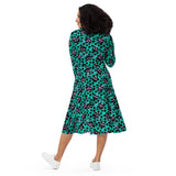 Sheree Sugar Skulls All-over Long Sleeve Midi Dress