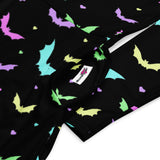 Pastellfarbenes Fledermaus-Damen-Midikleid mit langen Ärmeln und Taschen
