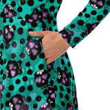 Sheree Sugar Skulls All-over Long Sleeve Midi Dress