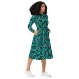 Sheree Sugar Skulls All-over Long Sleeve Midi Dress