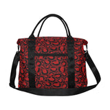 Rote Reisetasche mit Leopardenmuster