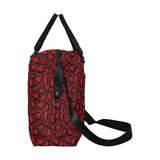 Rote Reisetasche mit Leopardenmuster