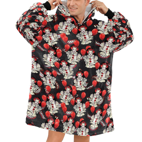 Limited Edition Horror IT Clown Print Blanket Hoodie Adults & Kids Sizes