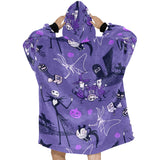 Light Purple Nightmare Before Christmas Print Blanket Hoodie Adults & Kids Sizes