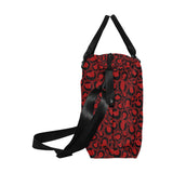 Rote Reisetasche mit Leopardenmuster